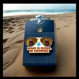 JAWS Universal Studios Florida 50th Anniversary Sunglasses Beach Is Closed Pin 🎣